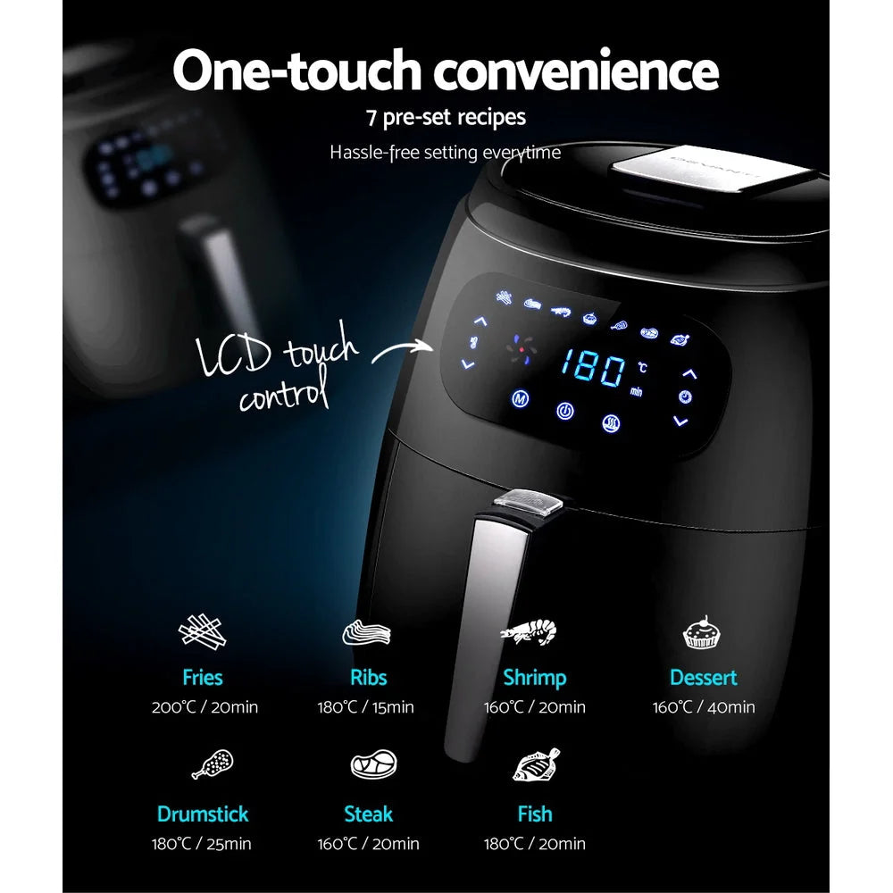 Air Fryer 8.5 L LCD Digital Oil‑Free with Accessories Rack