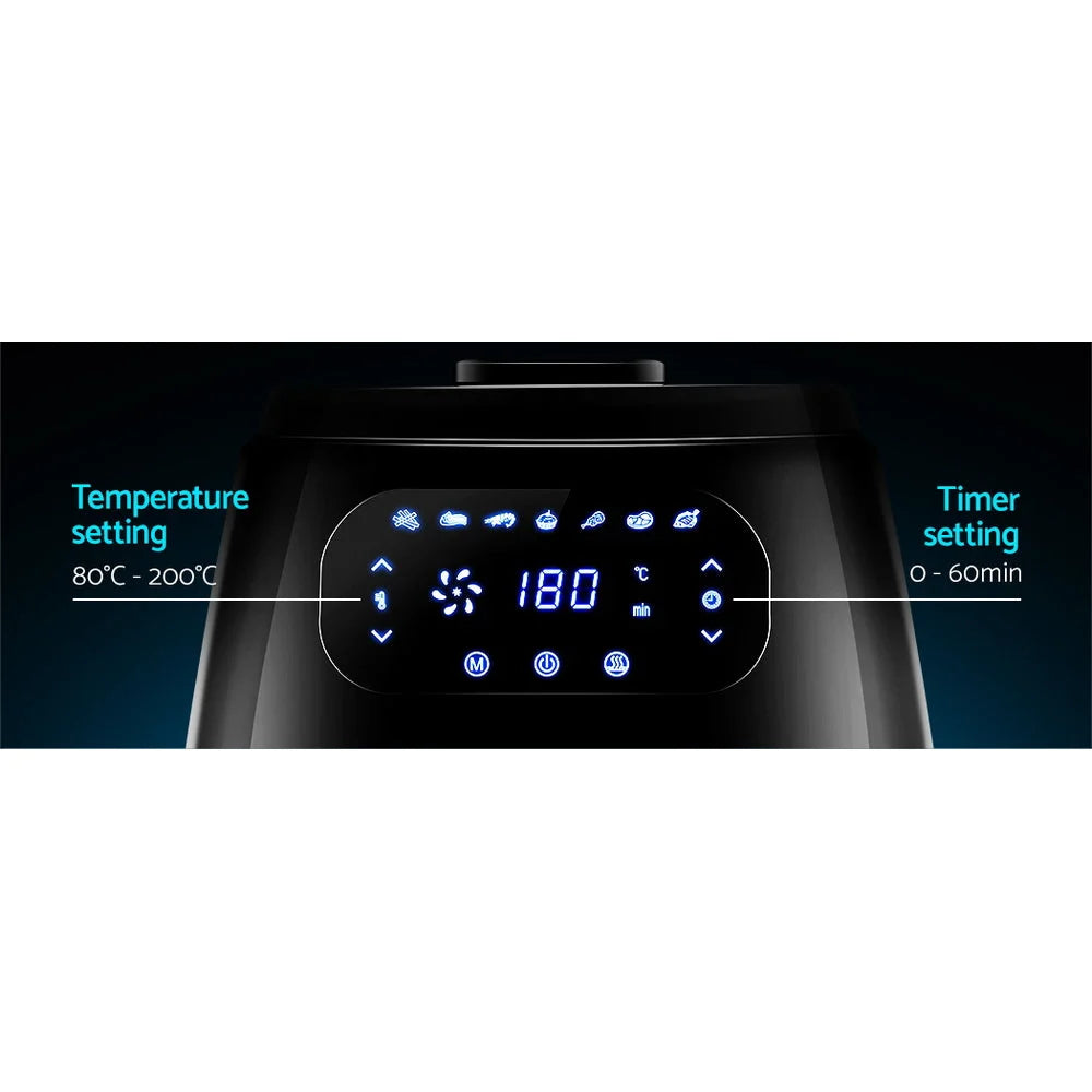 Air Fryer 8.5 L LCD Digital Oil‑Free with Accessories Rack