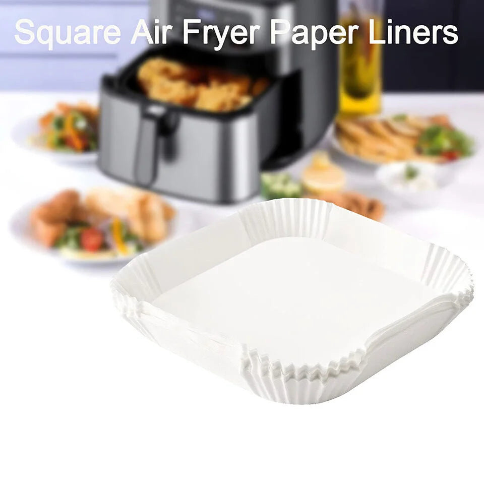 Air Fryer Disposable Paper Liner 50PCS Square White Box