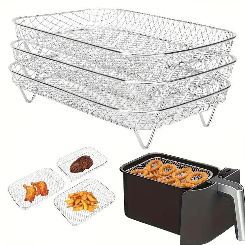 Air Fryer Grill Rack Multi Layer Removable Shelf Mesh Rack