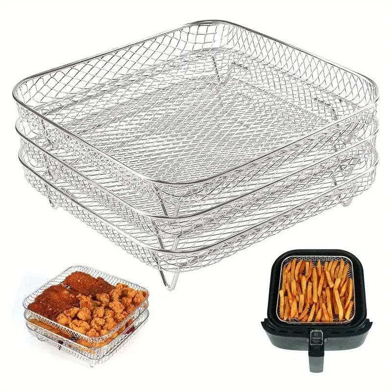 Air Fryer Grill Rack Multi Layer Removable Shelf Mesh Rack