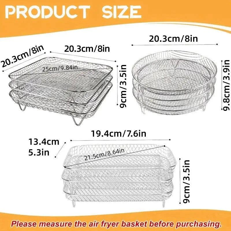 Air Fryer Grill Rack Multi Layer Removable Shelf Mesh Rack