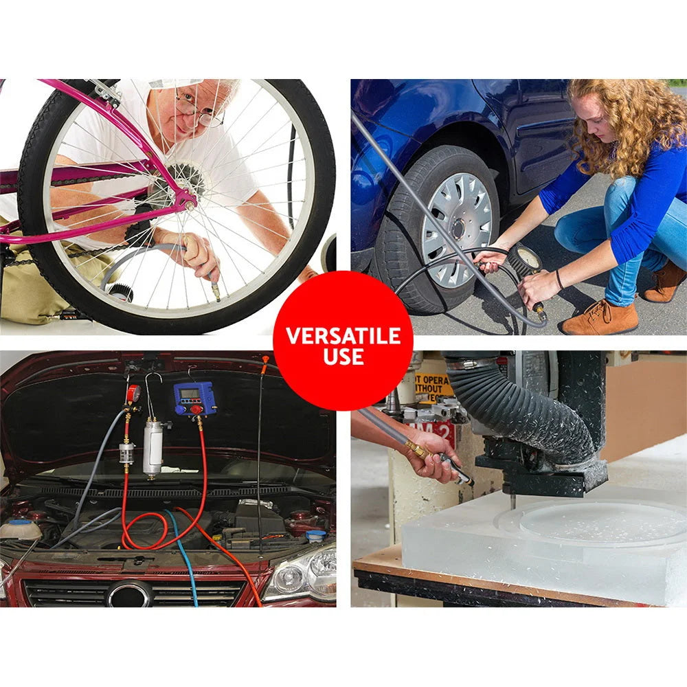 Air Hose Reel 10M Retractable Rewind Swivel Wall Mount