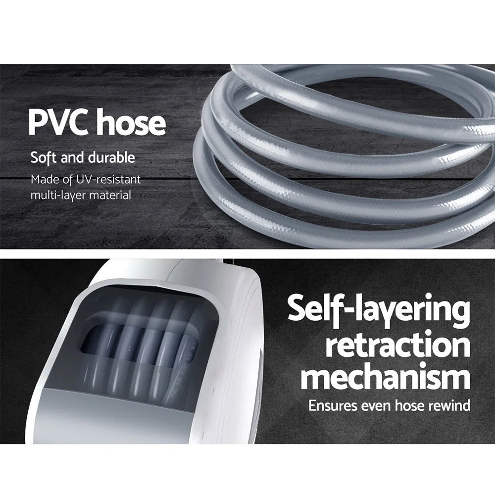 Air Hose Reel 10M Retractable Rewind Swivel Wall Mount