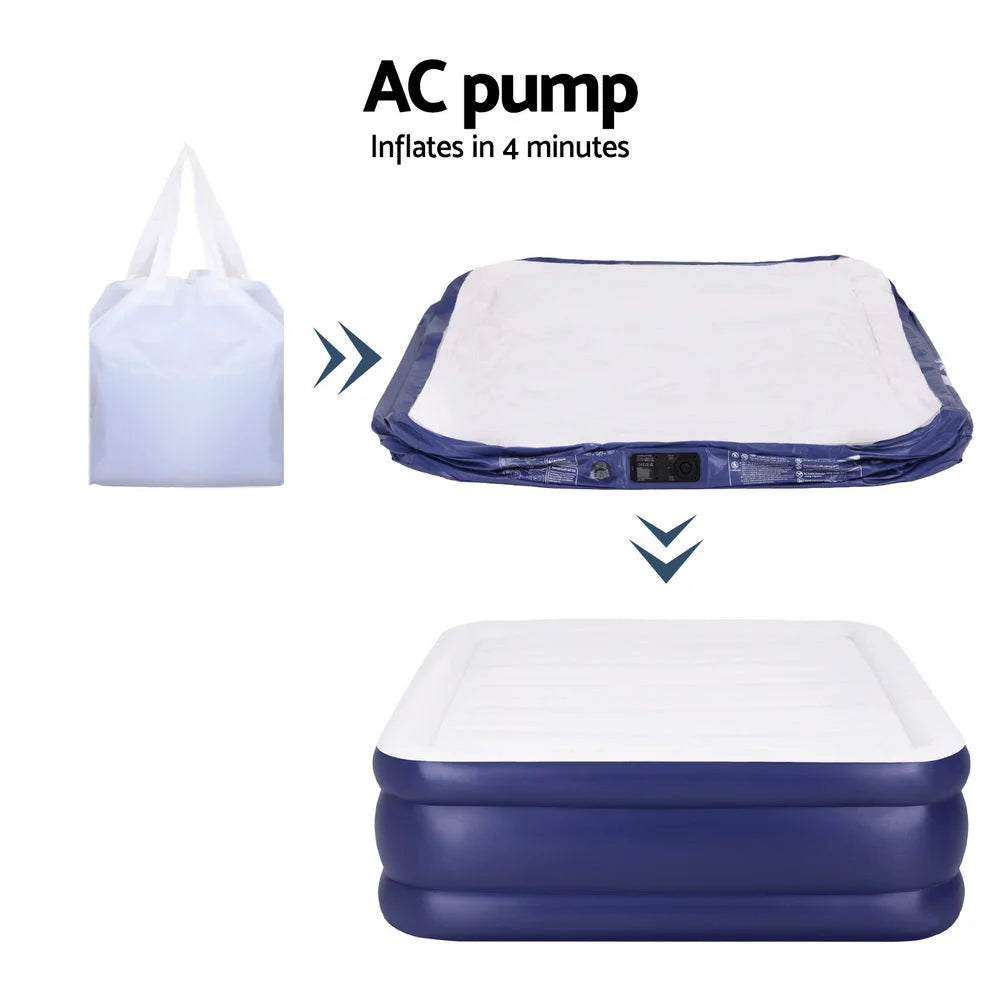 Air Mattress Queen Inflatable Bed Air Bed - 51cm - Outdoor