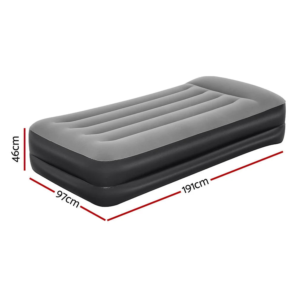 Air Mattress Single Inflatable Bed 46cm Airbed - Black