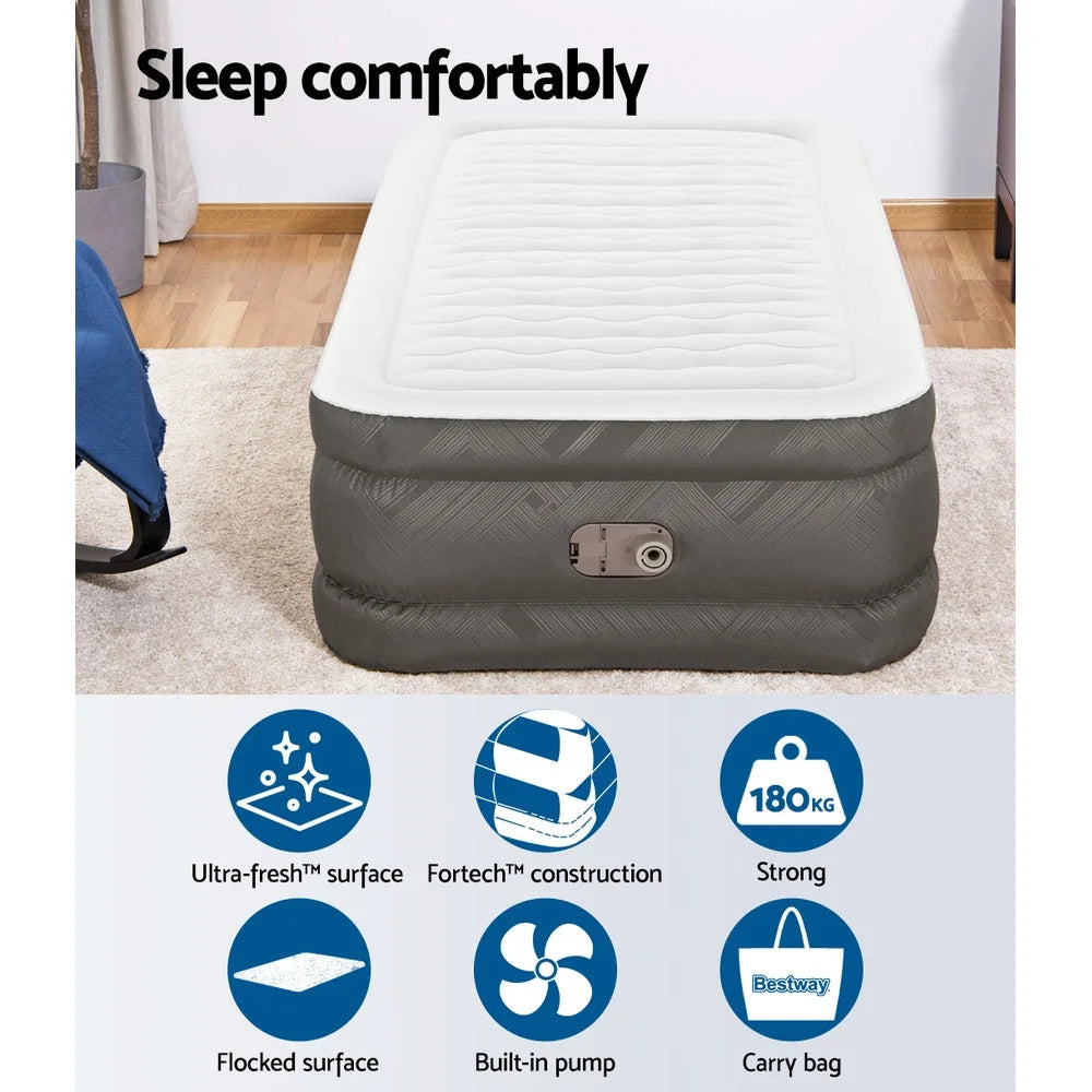 Air Mattress Single Inflatable Bed 46cm Airbed grey 703