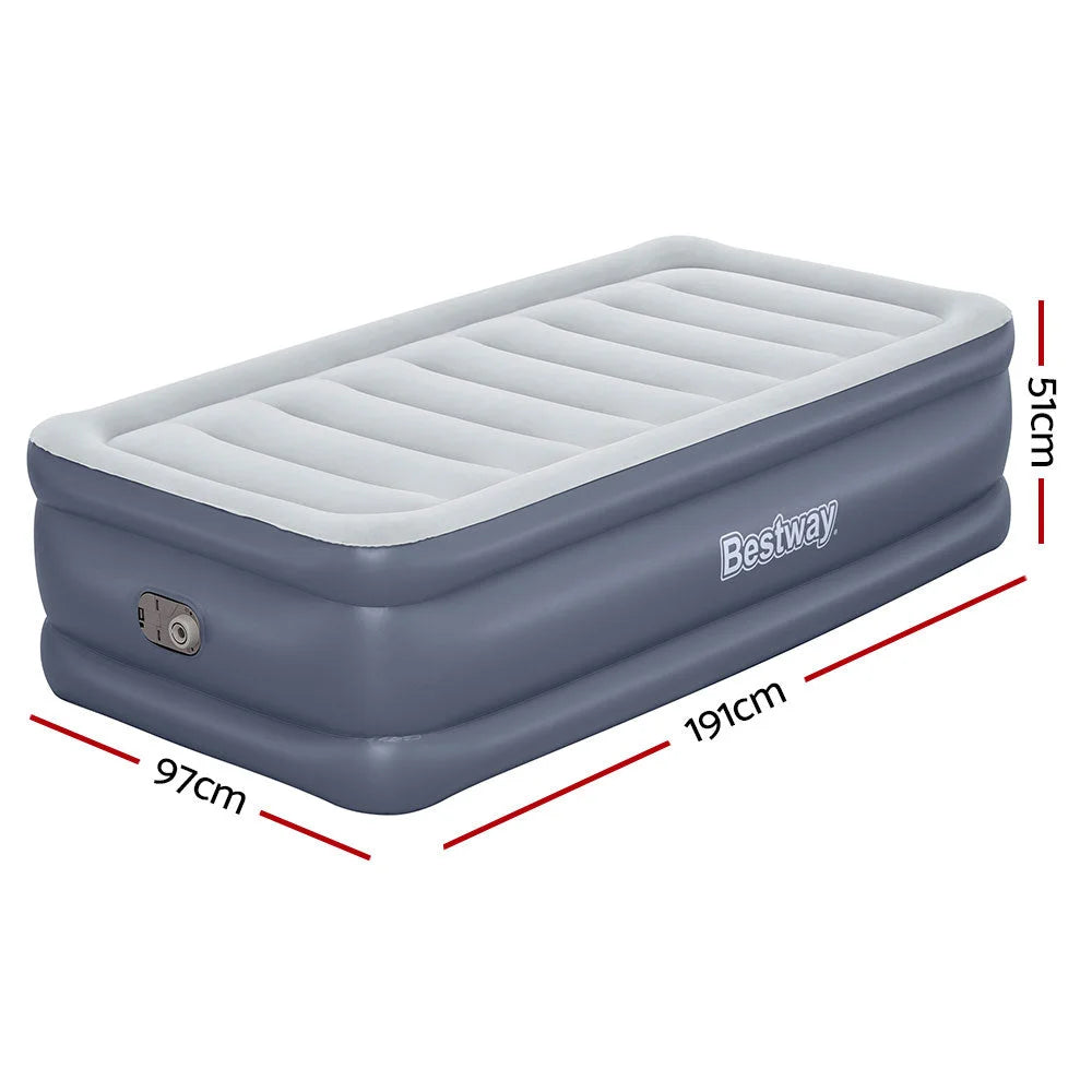 Air Mattress Single Inflatable Bed 51CM Camping Home Outdoor