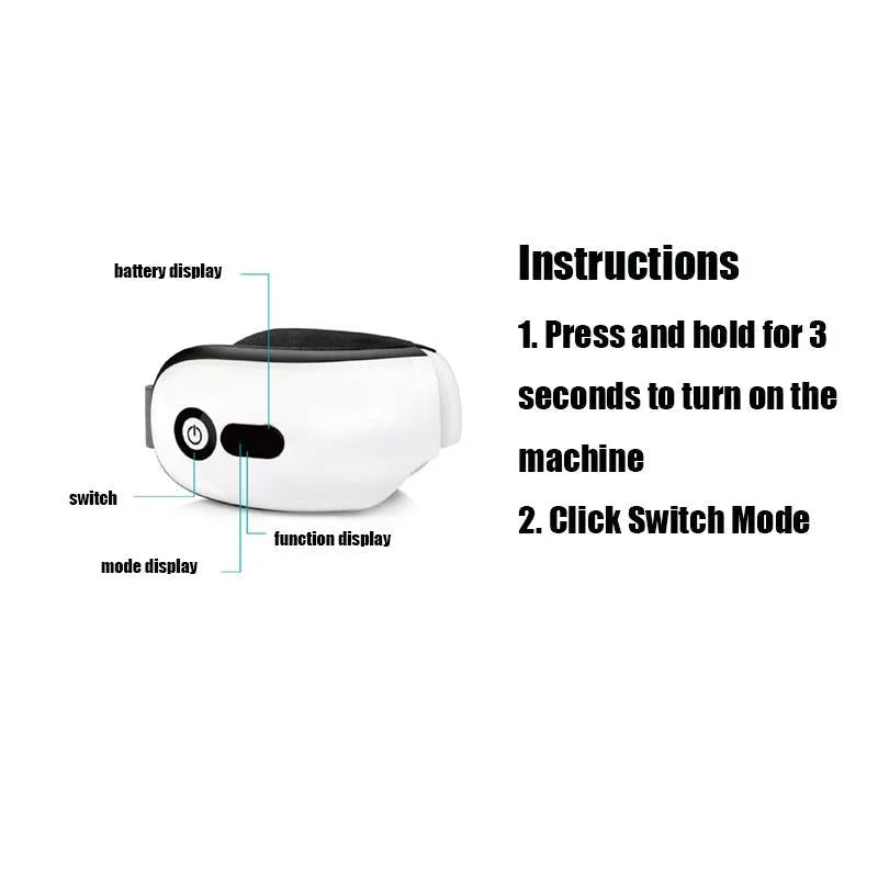 Air Pressure Eye Massager Black - Health & Beauty > Massage