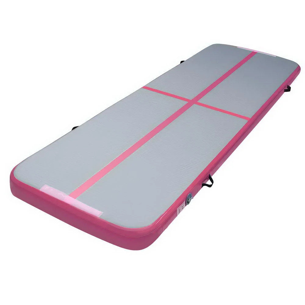 Air Track Mat 3m x 1m Gymnastic Tumbling Pink and Grey