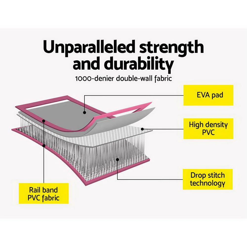 Air Track Mat 3m x 1m Gymnastic Tumbling Pink and Grey