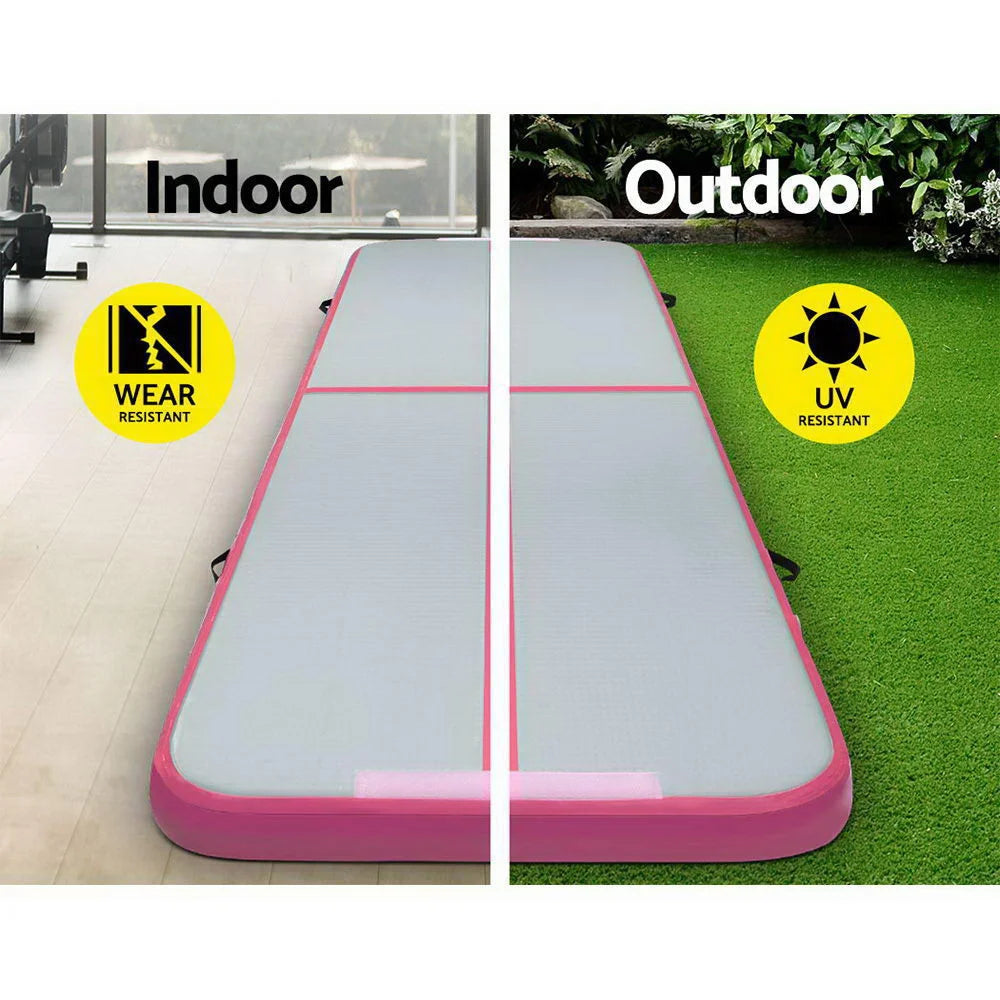 Air Track Mat 3m x 1m Gymnastic Tumbling Pink and Grey