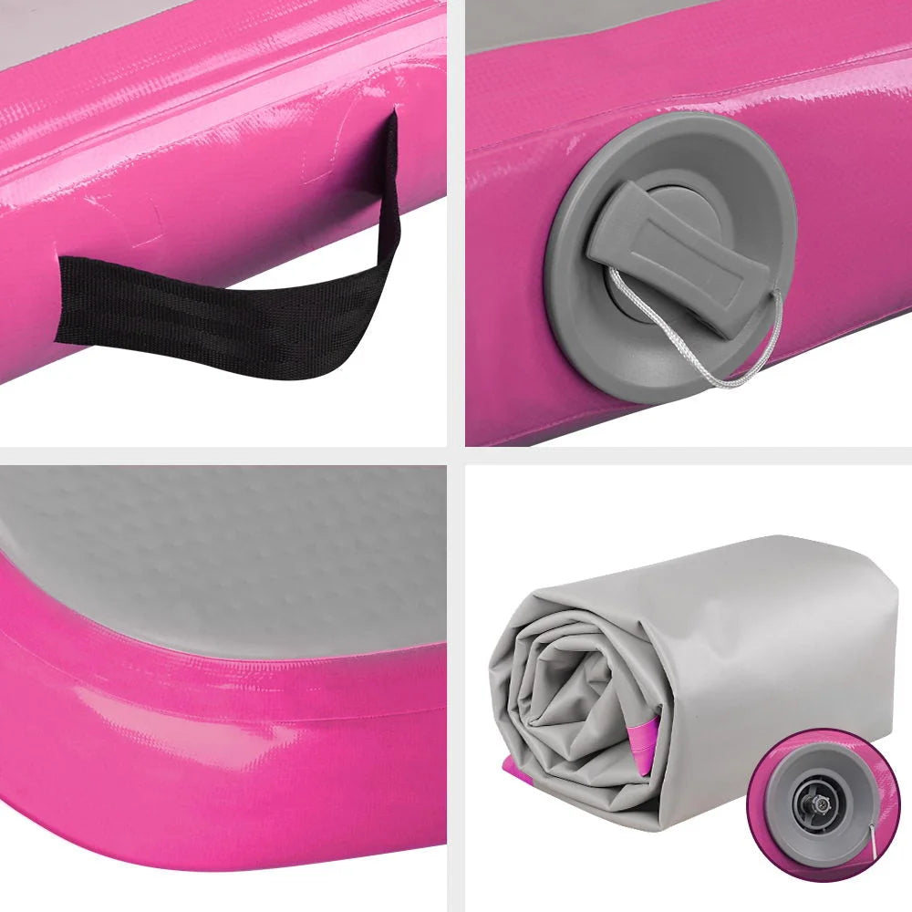 Air Track Mat 3m x 1m Gymnastic Tumbling Pink and Grey