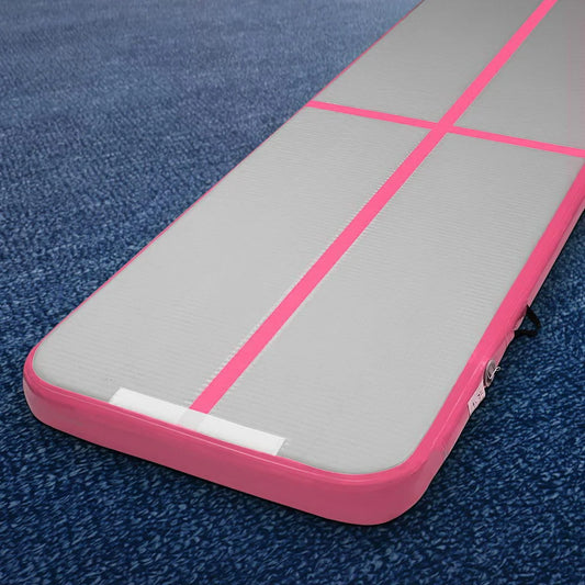 Air Track Mat 3m x 1m Gymnastic Tumbling Pink and Grey