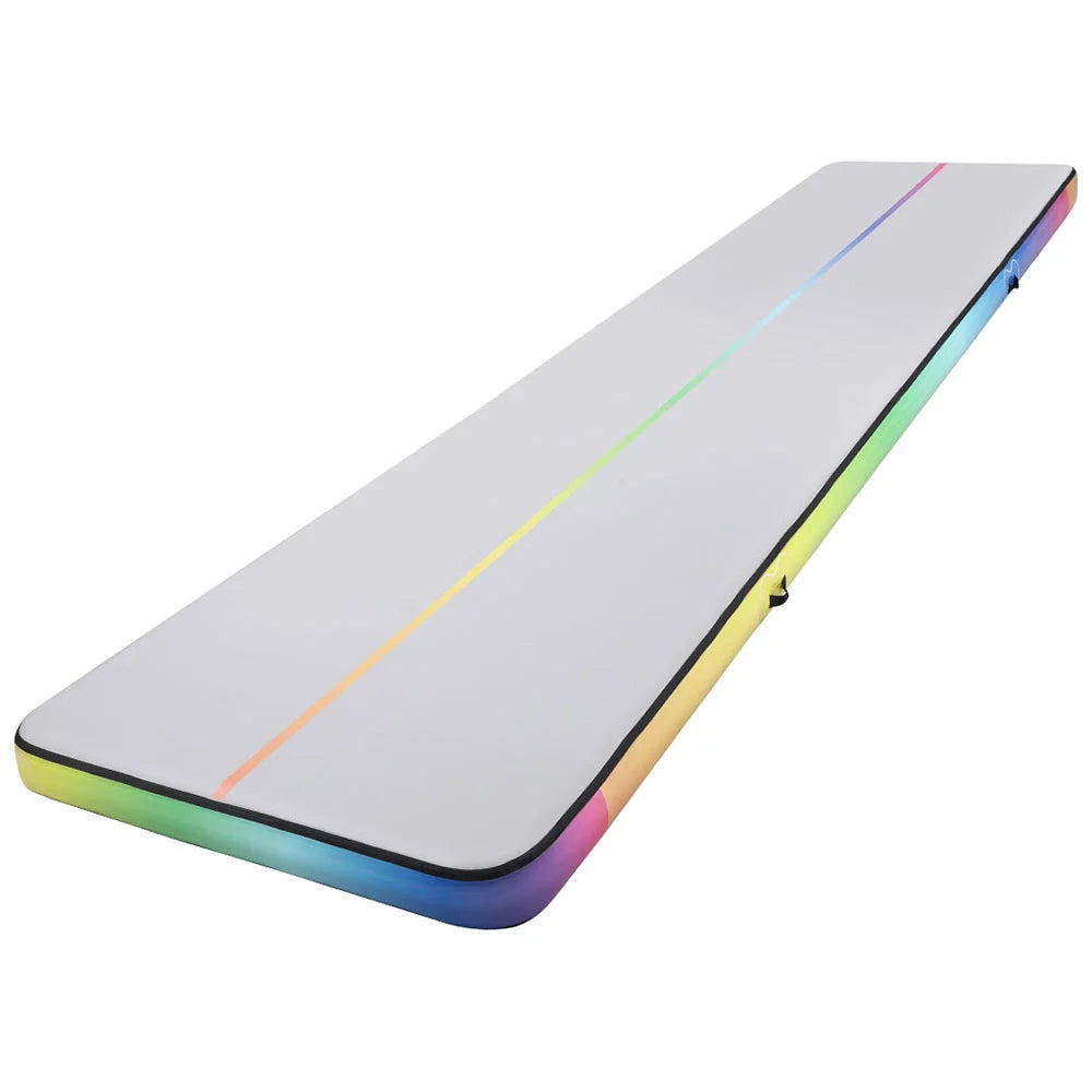 Air track mat with open shelves and sturdy supports