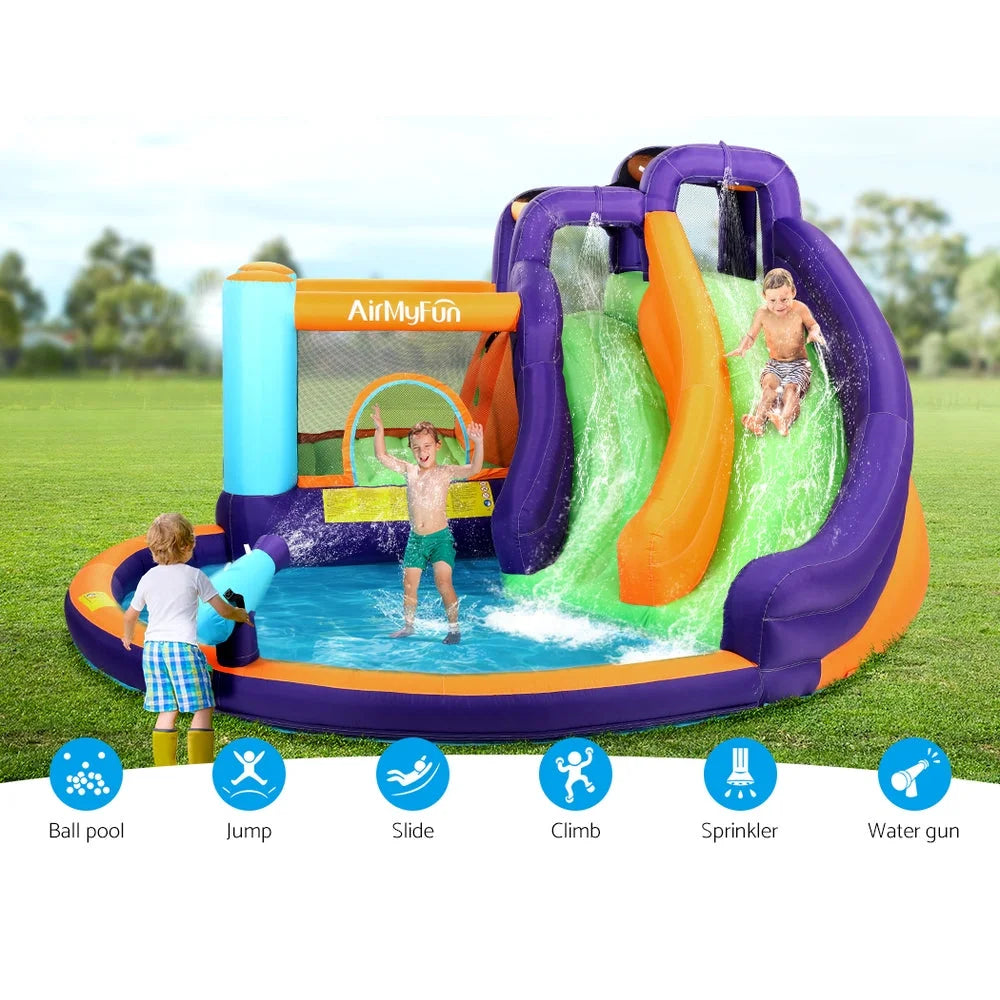 AirMyFun Inflatable Water Slide Kids Jumping Trampoline
