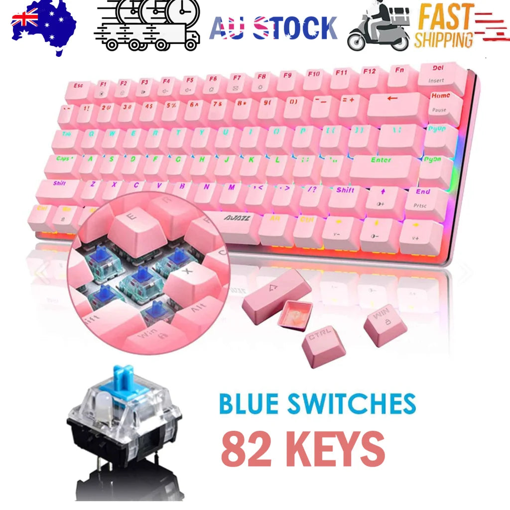 82 keys Compact Gaming Mechanical Keyboard with Anti