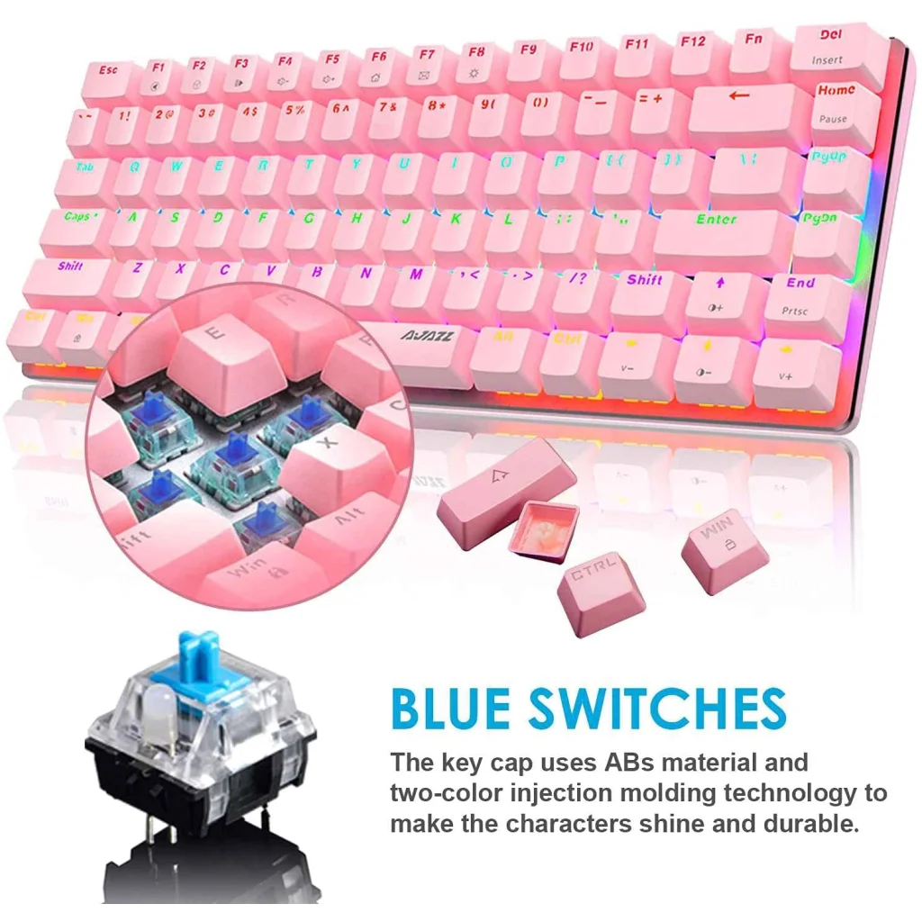 82 keys Compact Gaming Mechanical Keyboard with Anti ghosting