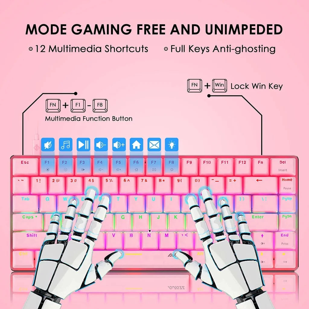 82 keys Compact Gaming Mechanical Keyboard with Anti-ghosting Keys for Game