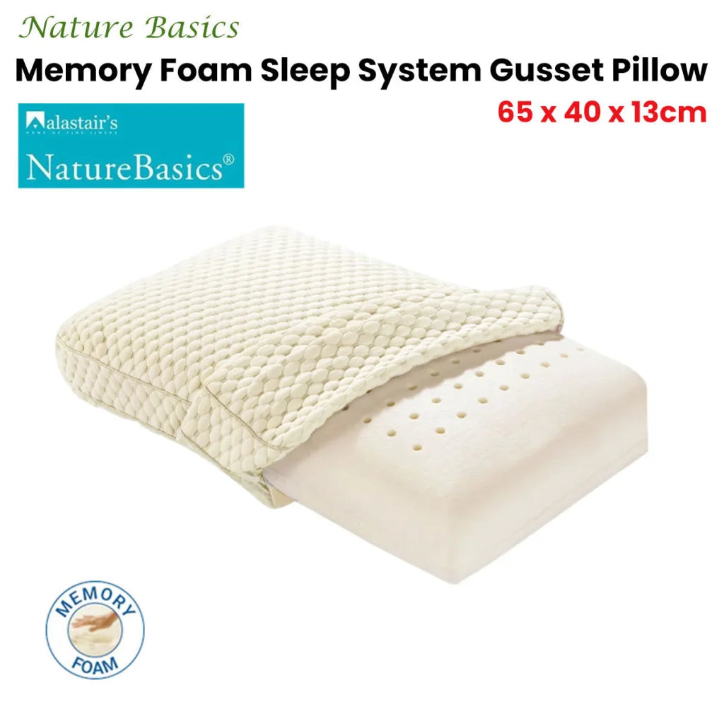 Alastairs Nature Basics Sleep System Memory Foam Gusset Pillow