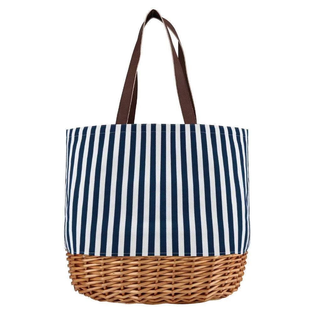 Alfresco 4 Person Picnic Basket Bag Set Wooden Blanket