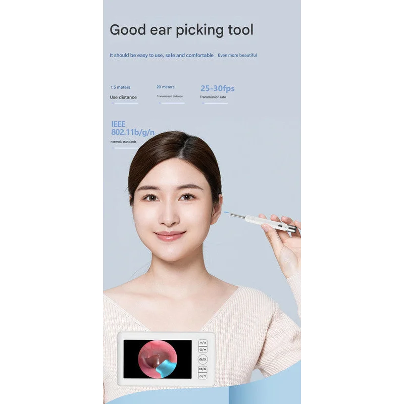 All-in-One Wireless Visual Ear Cleaner Kit with 4.3’’ IPS