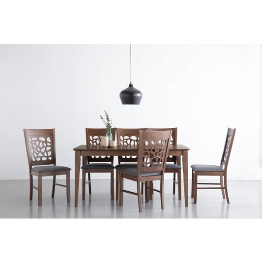 ALLEGRO Dining Table + 6x ASBEL Dining Chair - 7 Piece
