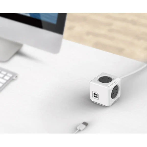 Allocacoc PowerCube Extended USB Powerboard 4-Outlets 2 USB