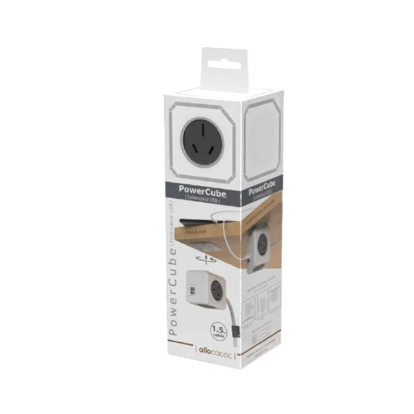 Allocacoc PowerCube Extended USB Powerboard 4-Outlets 2 USB