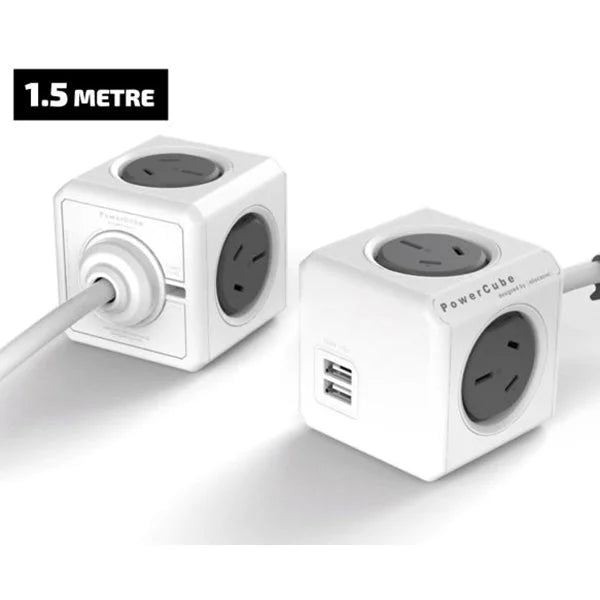Allocacoc PowerCube Extended USB Powerboard 4-Outlets 2 USB