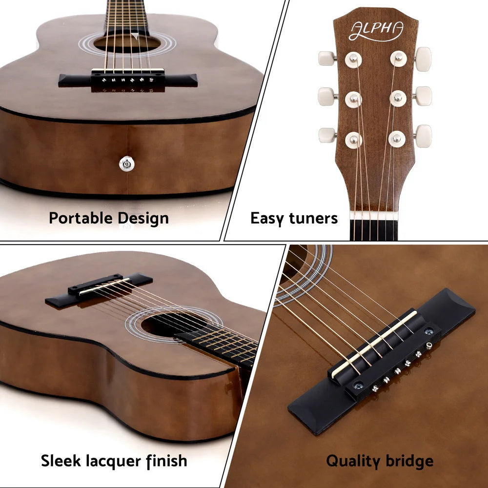 Alpha 31’’ Steel String Acoustic Guitar Portable - Audio &