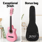 Pink wooden alpha inch classical with matching accessories and clear item layout