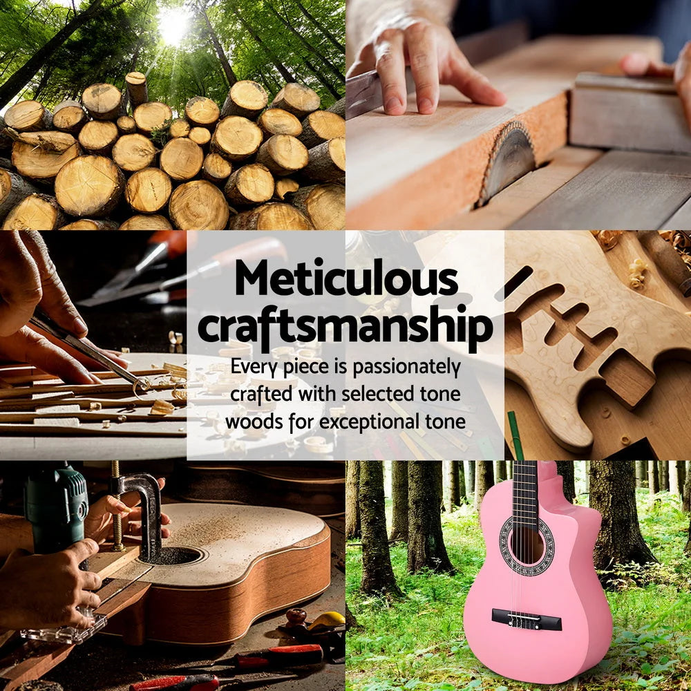 Alpha 34 Inch Classical Guitar Wooden Body Nylon String