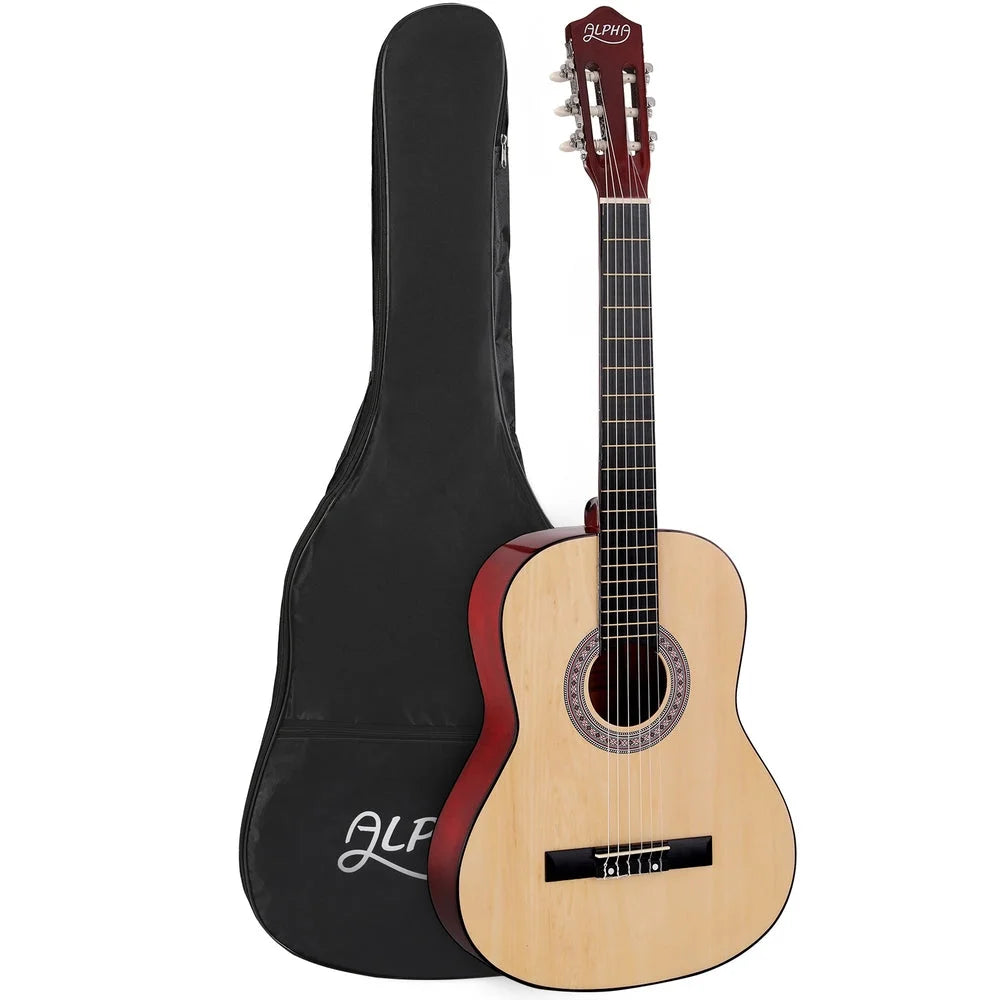 Alpha 39 Inch Classical Guitar Wooden Body Nylon String Beginner Gift ...