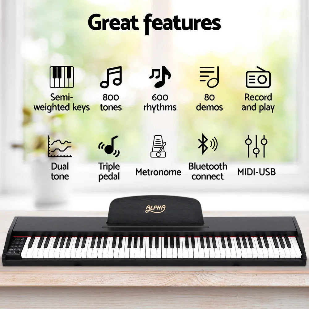 Digital Piano Keyboard Electronic W Stand Alpha Keys