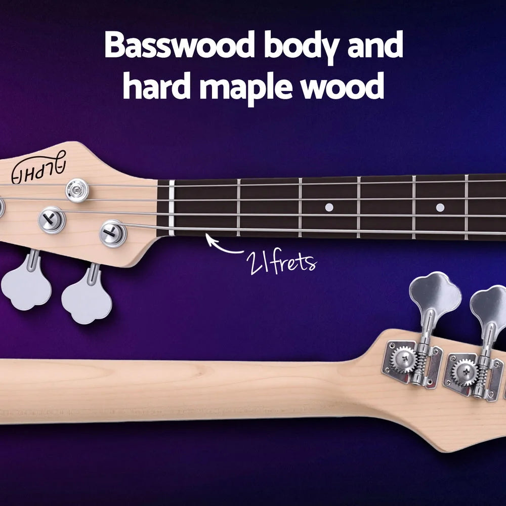 Alpha Electric Guitar Bass 47 Inch Red - Audio & Video >