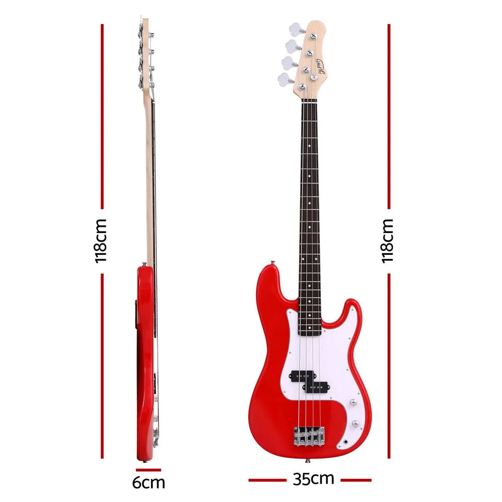 Alpha Electric Guitar Bass 47 Inch Red - Audio & Video >