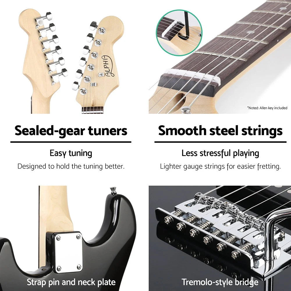 Alpha electric guitar with music string instrument