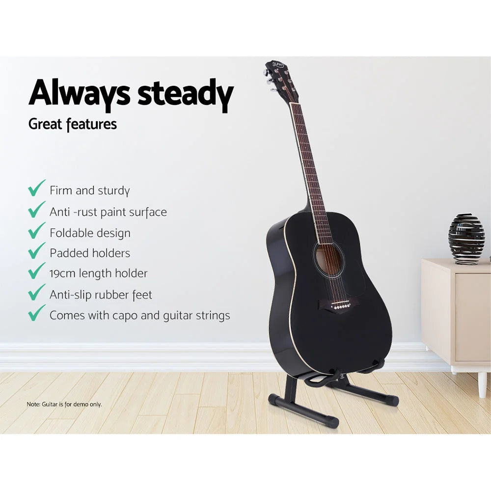 ALPHA Folding Acoustic Guitar Stand Bass Floor Rack Holder