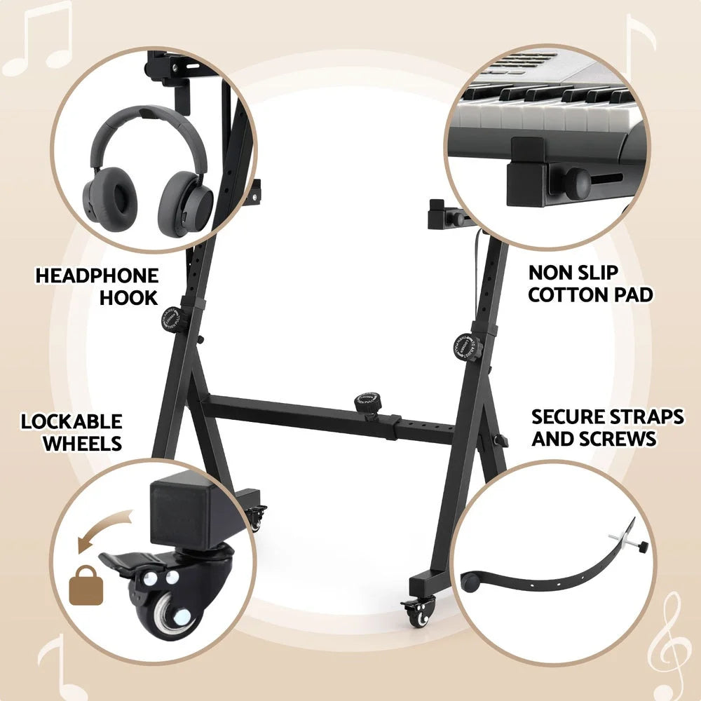 Alpha Heavy Duty Adjustable Piano Stand with Lockable