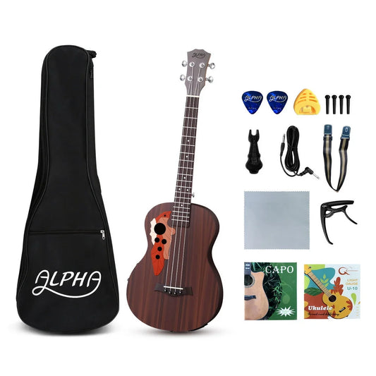 Alpha ukulele inch with eq frets audio video