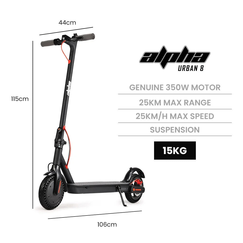 ALPHA Urban 8 Electric Scooter Suspension 25km Range