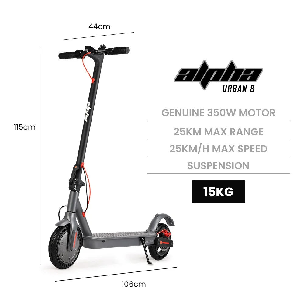 ALPHA Urban 8 Electric Scooter Suspension 25km Range