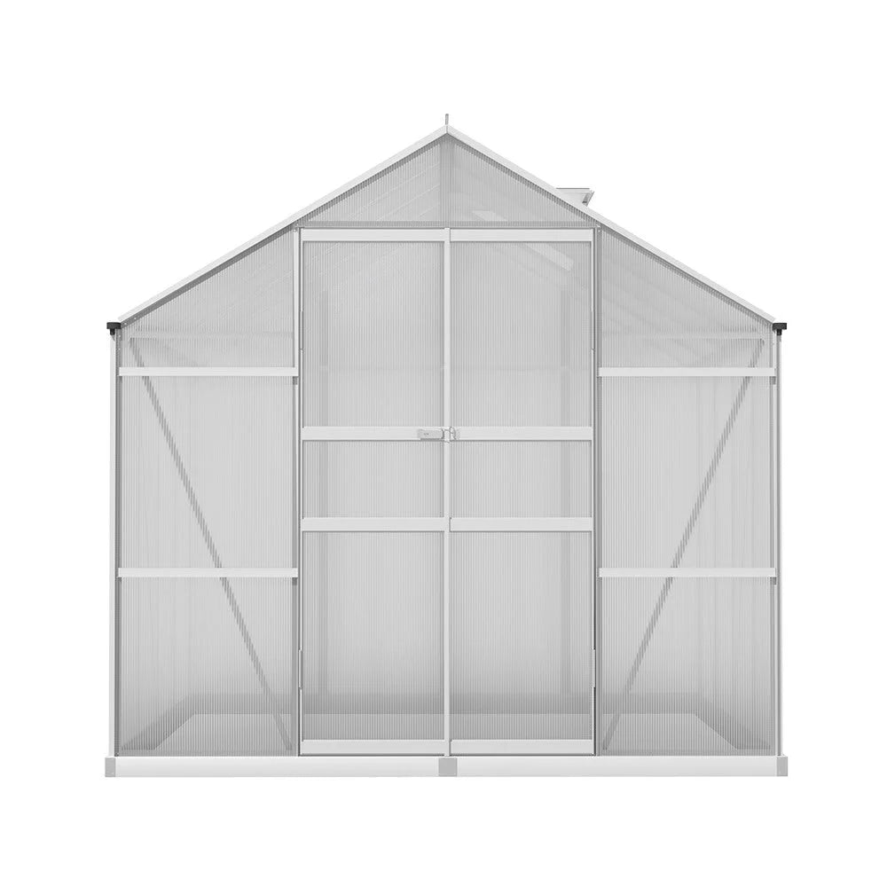 Aluminium Greenhouse Polycarbonate Garden Shed 2.4x2.5M