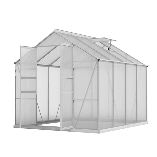Aluminium Greenhouse Polycarbonate Garden Shed 2.4x2.5M