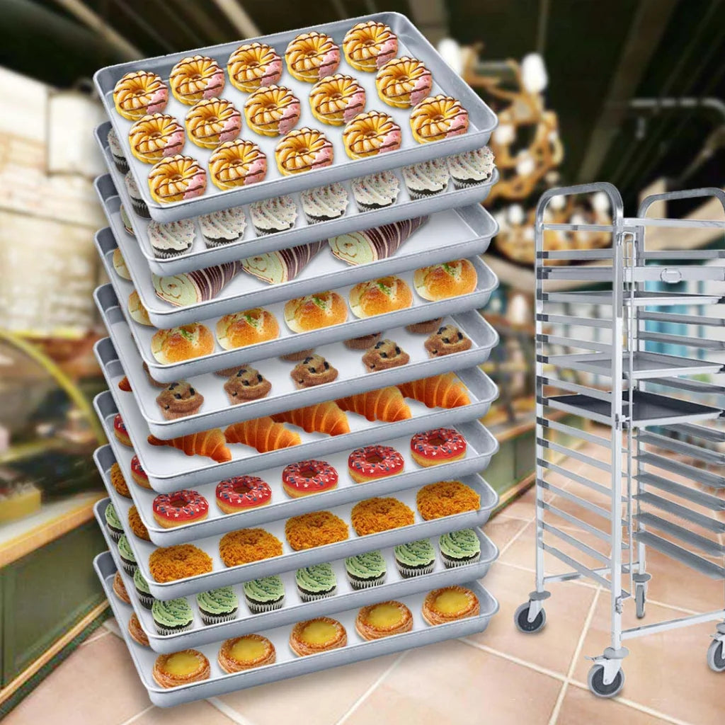 Aluminium Oven Baking Pan 10X Cooking Tray for Baker Gastronorm 60405cm - Premium