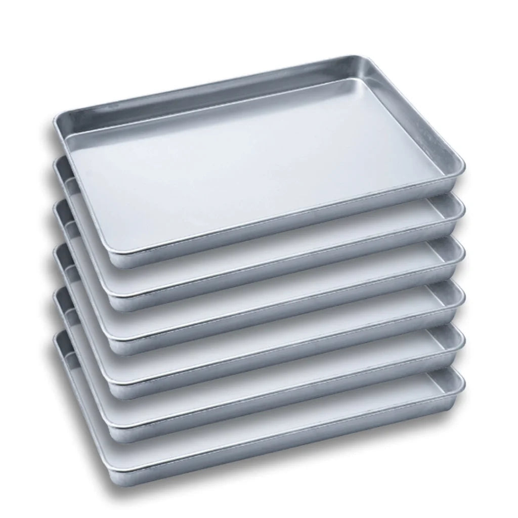 Aluminium Oven Baking Pan Premium Set of 6 Cooking Trays for Bakers Gastronorm 60405cm
