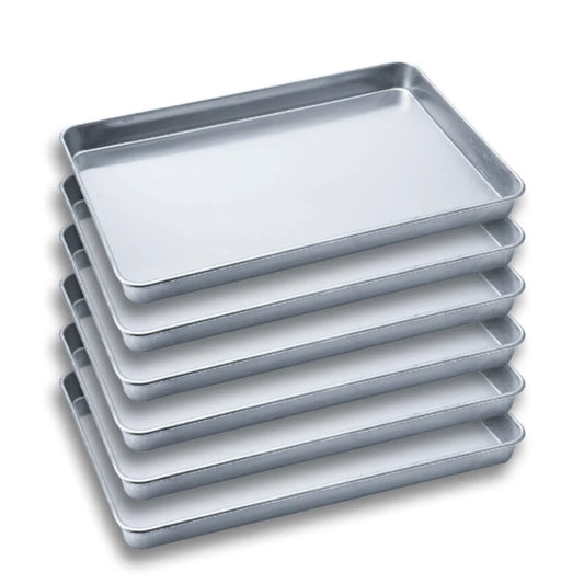 Aluminium Oven Baking Pan Premium Set of 6 Cooking Trays for Bakers Gastronorm 60405cm