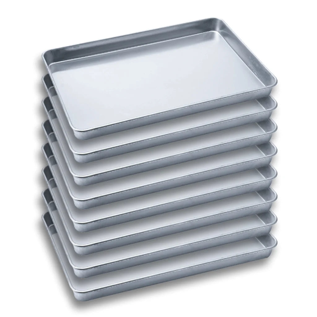 Aluminium Oven Baking Pan Premium Set of 8 Cooking Trays for Bakers Gastronorm 60405cm