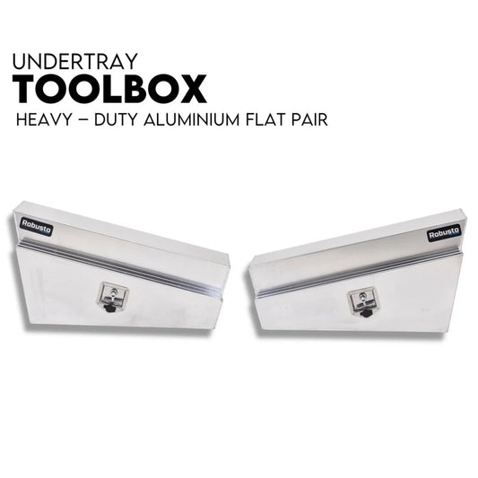 Aluminium Under Tray Tool Box Pair Set Underbody 900mm